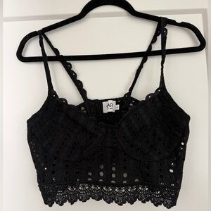 Charo Ruiz Lace Top, Black, Size L